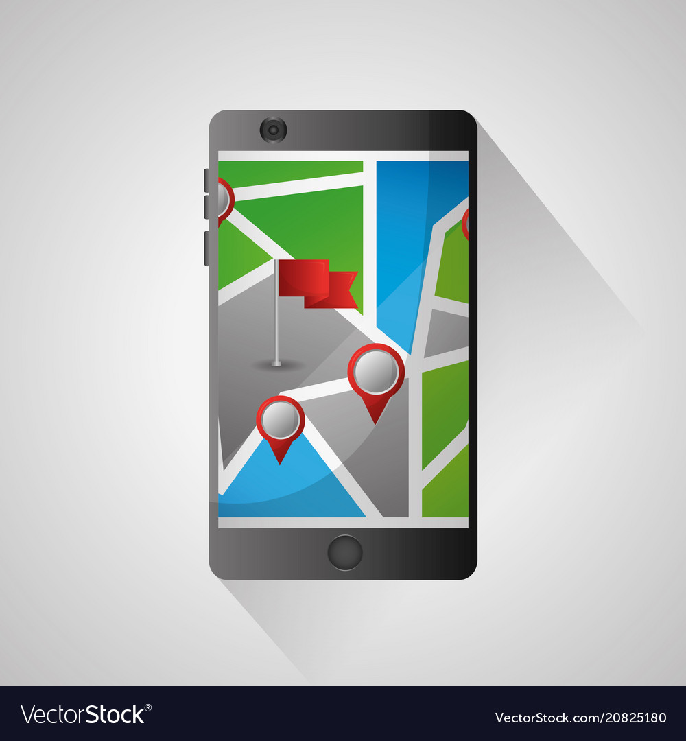 Gps navigation application vector image Gps navigation application