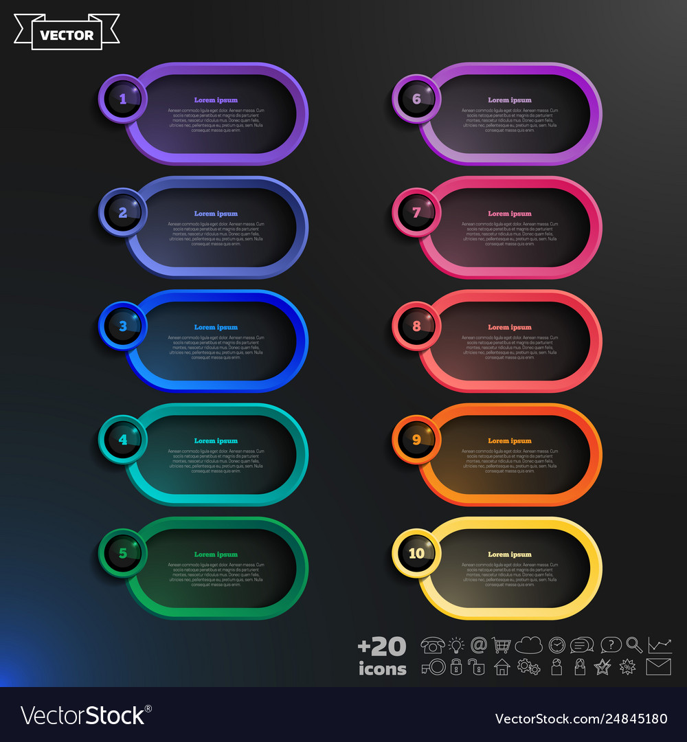 Infographic design list with colorful circles vector image Infographic design list with colorful circles