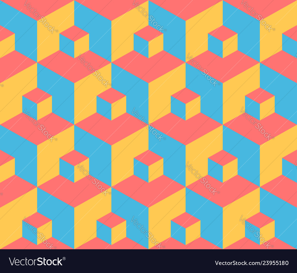 Seamless pattern 3d cube vector image Seamless pattern 3d cube
