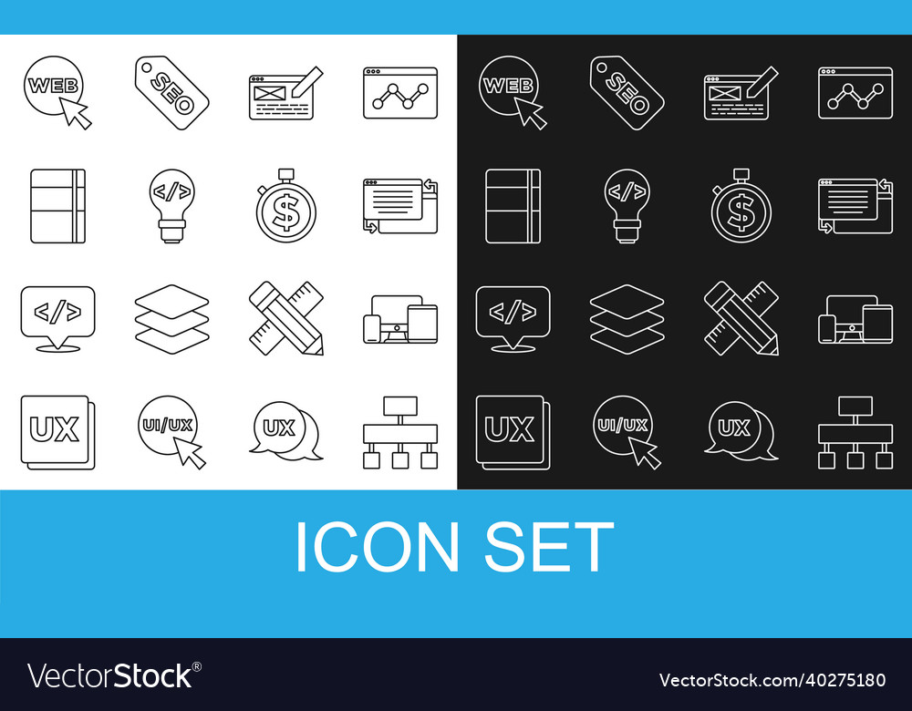 Set line site map monitor mobile tablet ui ux