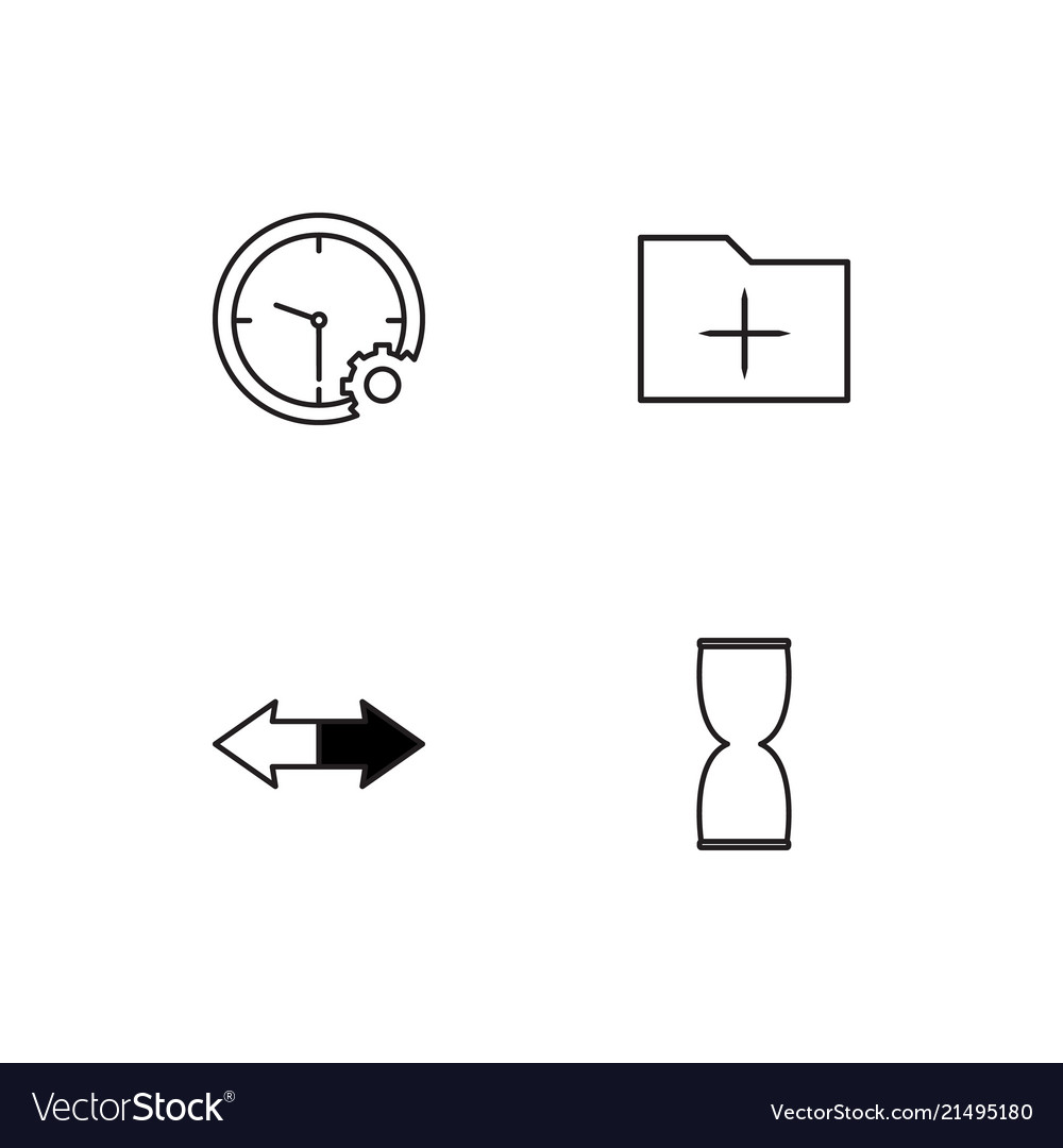 Time linear icons set simple outline
