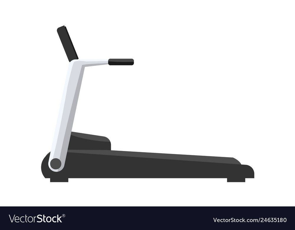 Treadmill machine icon flat and solid color design