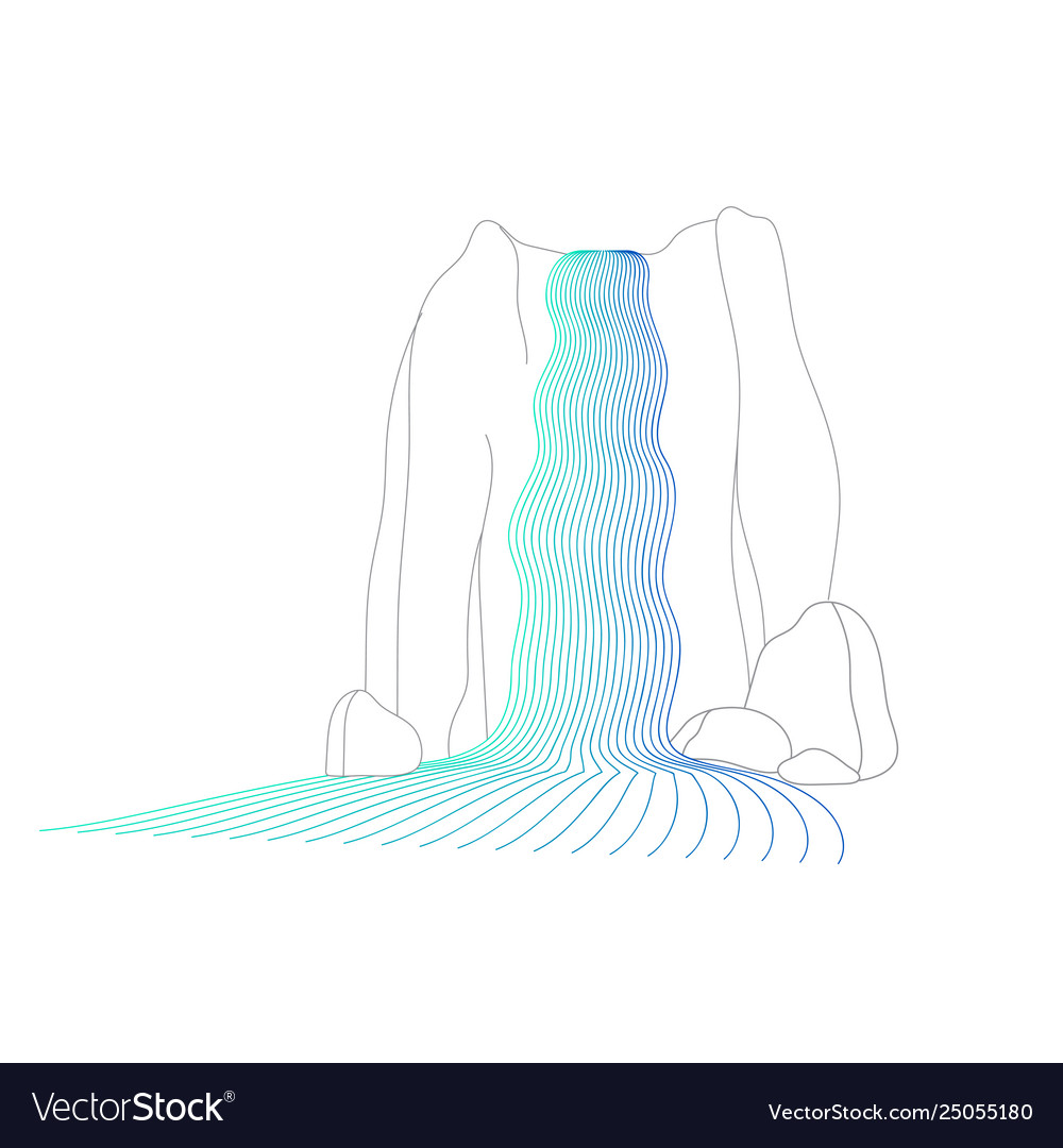 Waterfall cascade Royalty Free Vector Image - VectorStock