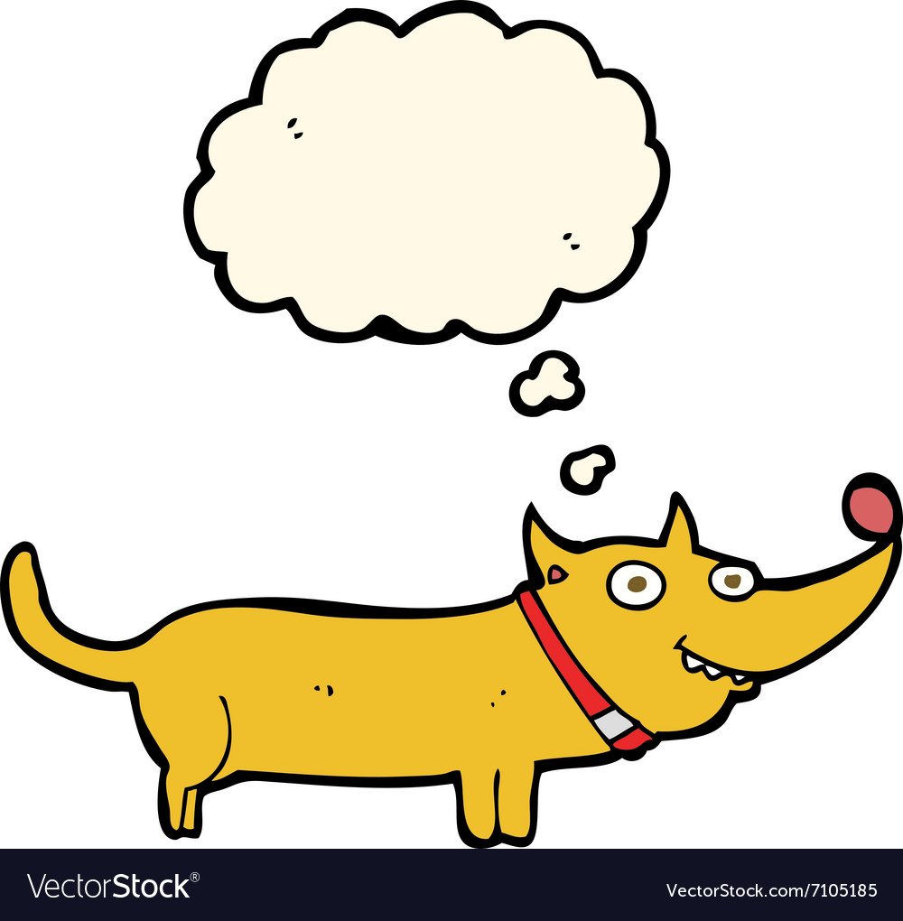 Cartoon happy dog with thought bubble Royalty Free Vector