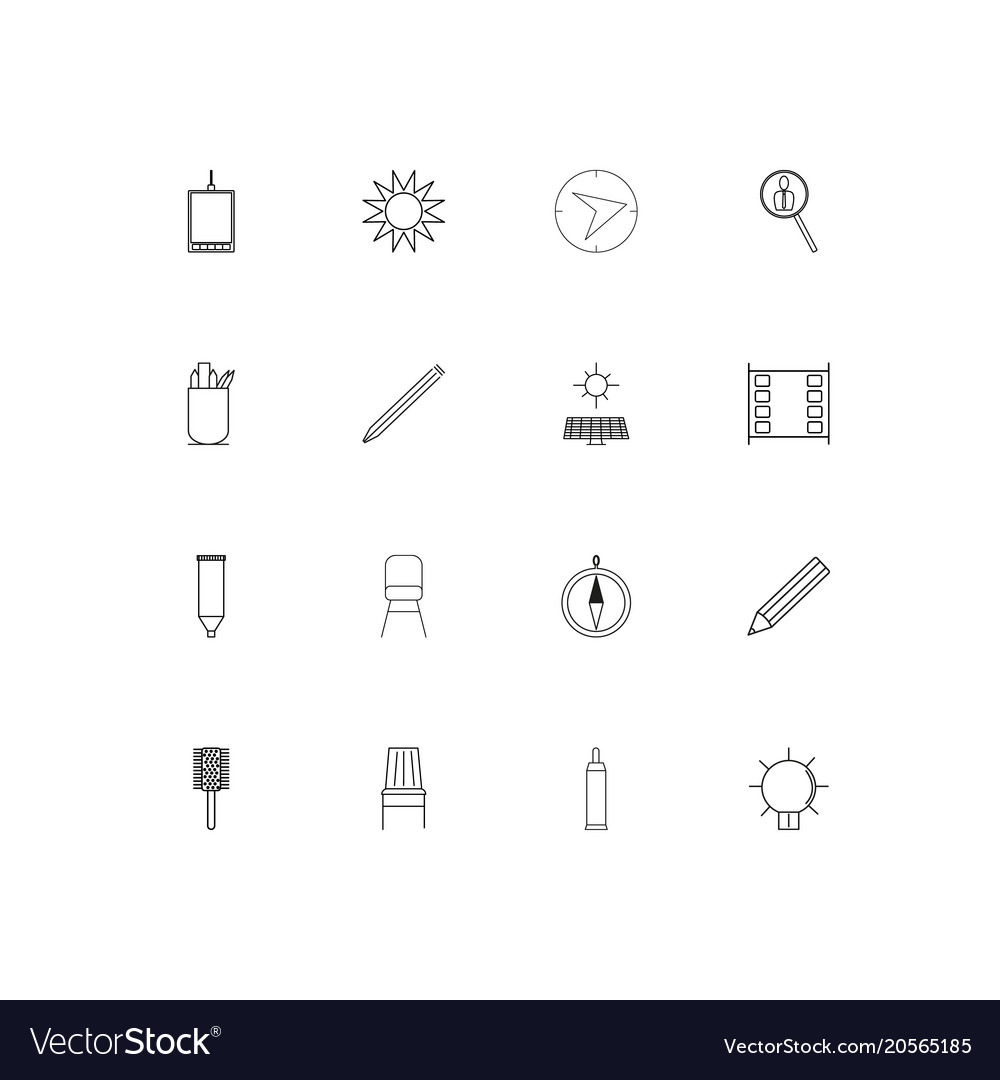 Creative process and design simple linear icons