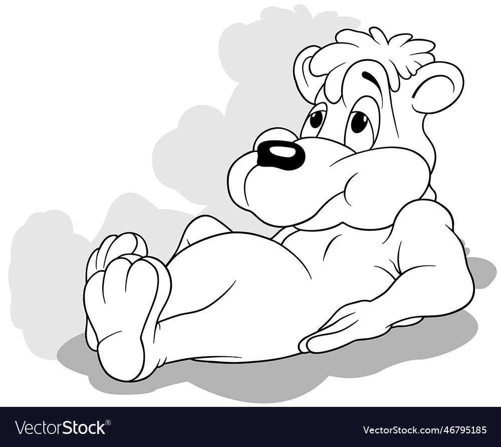 Drawing of a resting teddy bear