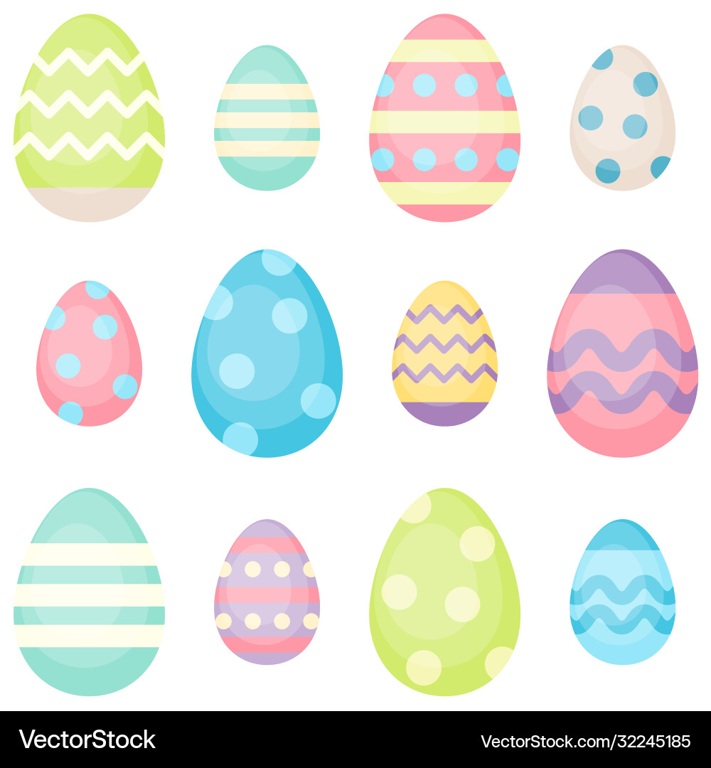 Easter eggs - decorated eggs Royalty Free Vector Image