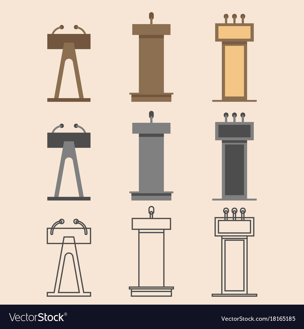 Flat design in icon set lectern symbol