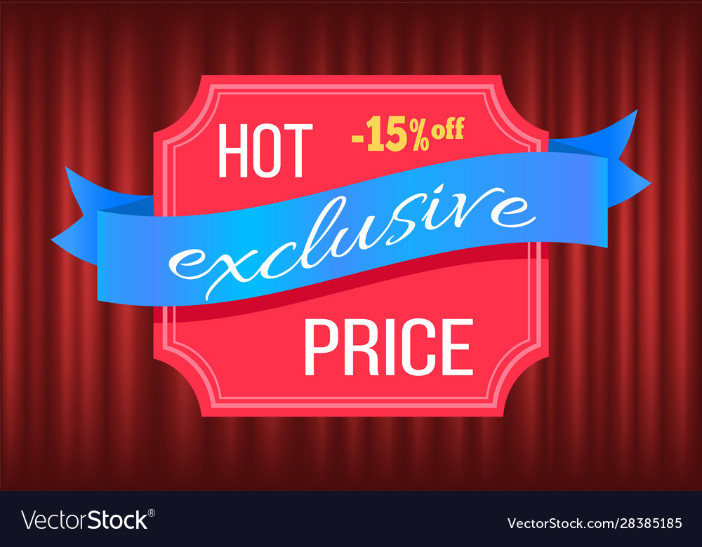 Hot Exclusive Price Banner With Stripe Sale Offer Vector Image