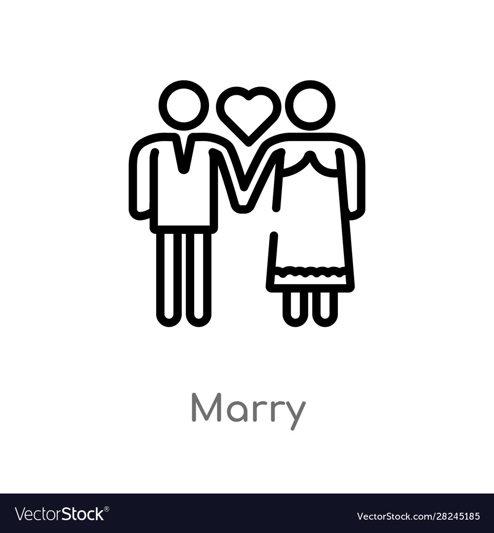Outline marry icon isolated black simple line