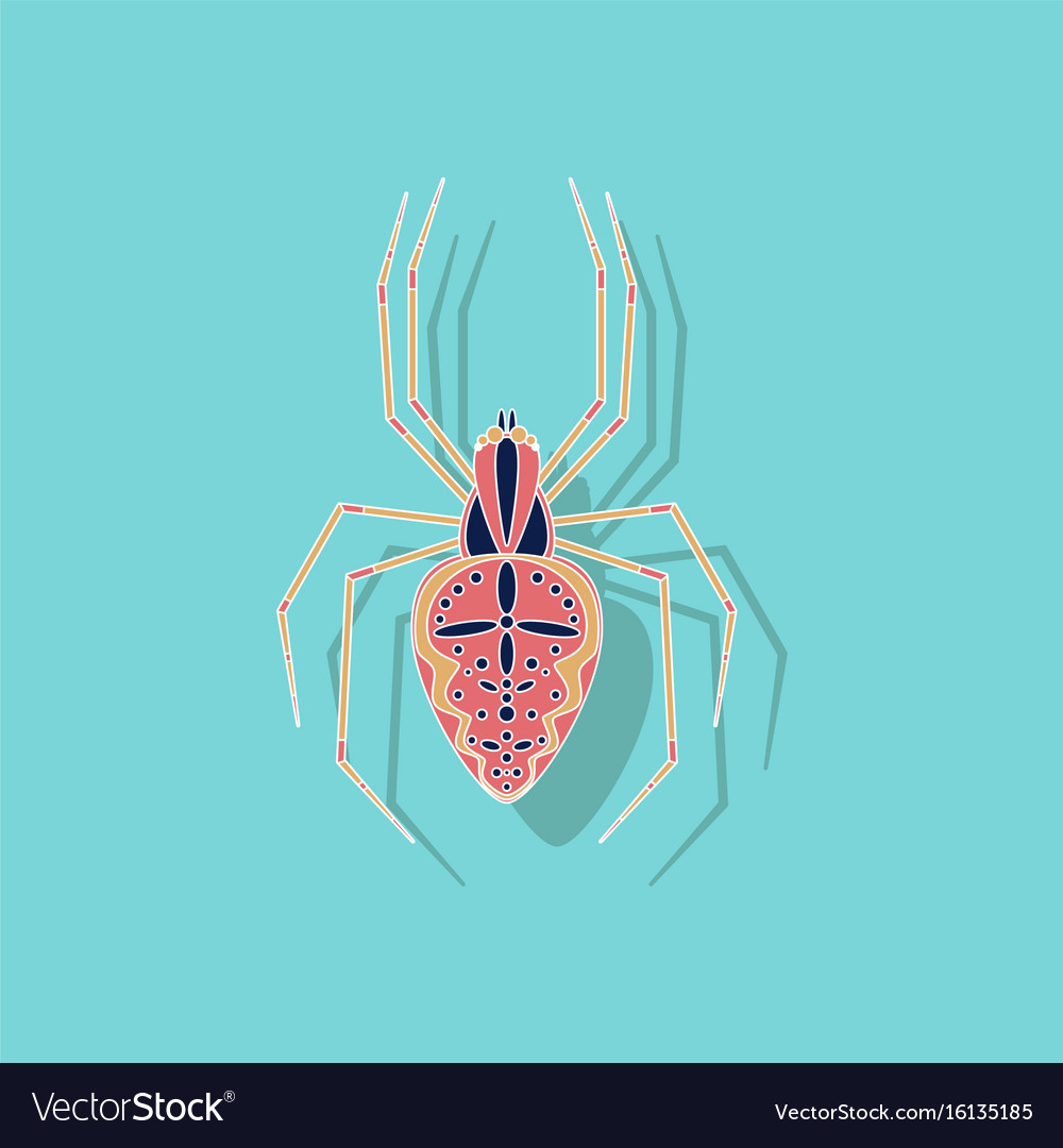 Paper sticker on background of araneus