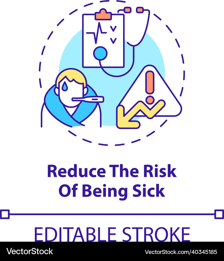 Reduce risk of being sick concept icon Royalty Free Vector