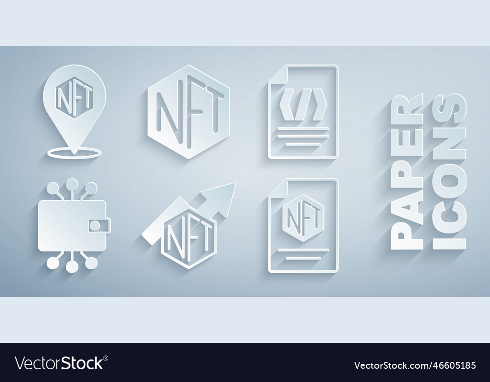 Set nft growth bar chart binary code vector image Set nft growth bar chart binary code