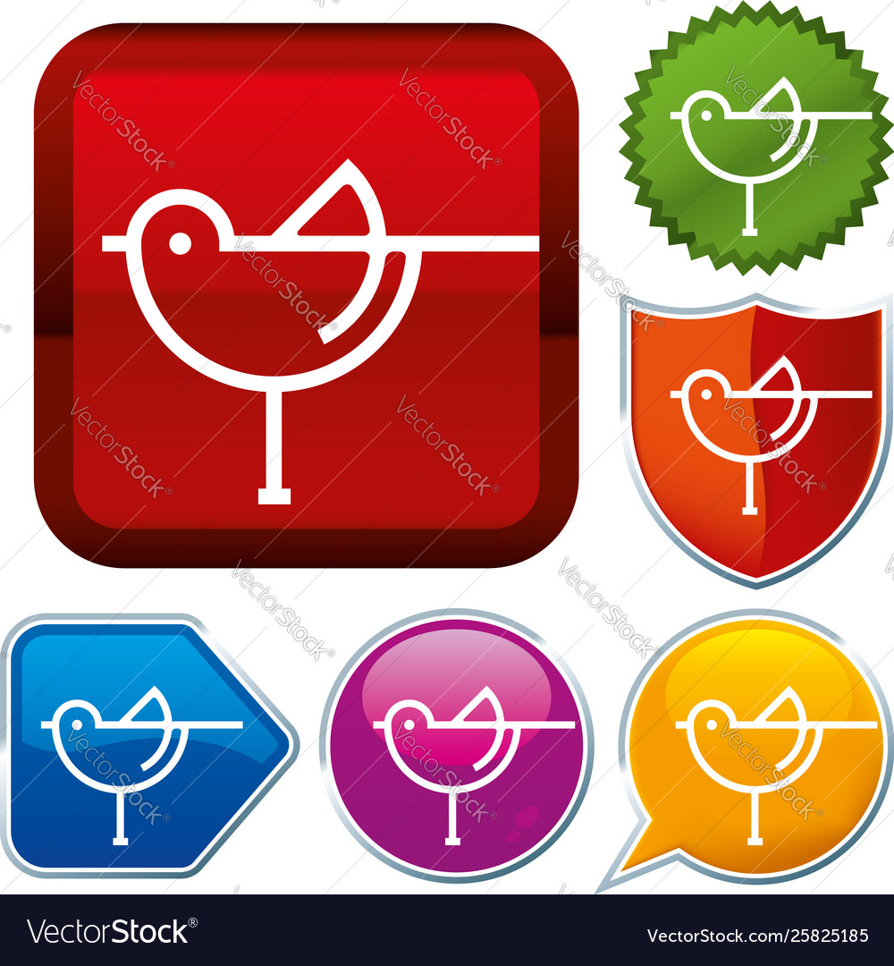 Set shiny icon series on buttons bird