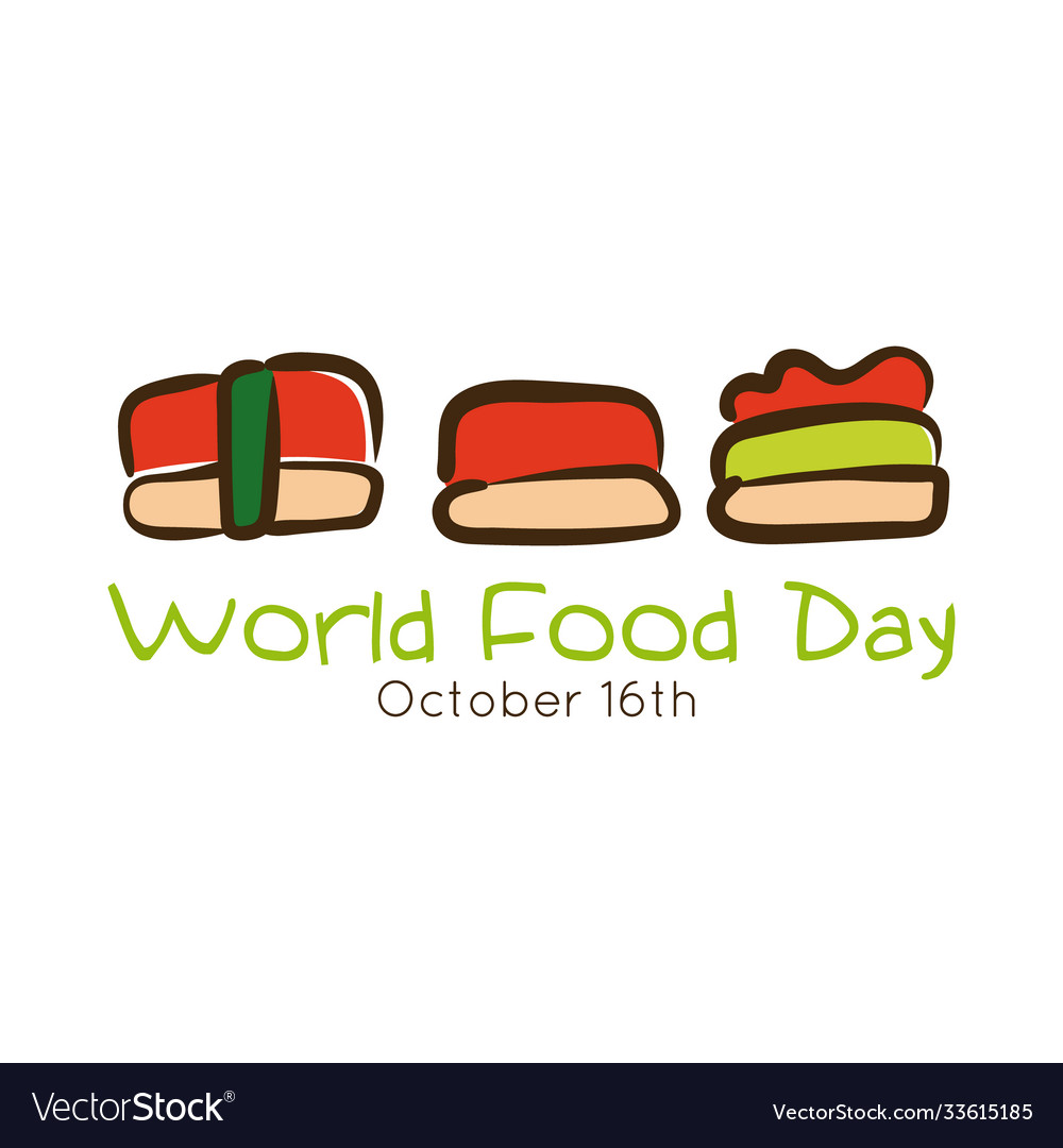 World food day celebration lettering with sushi