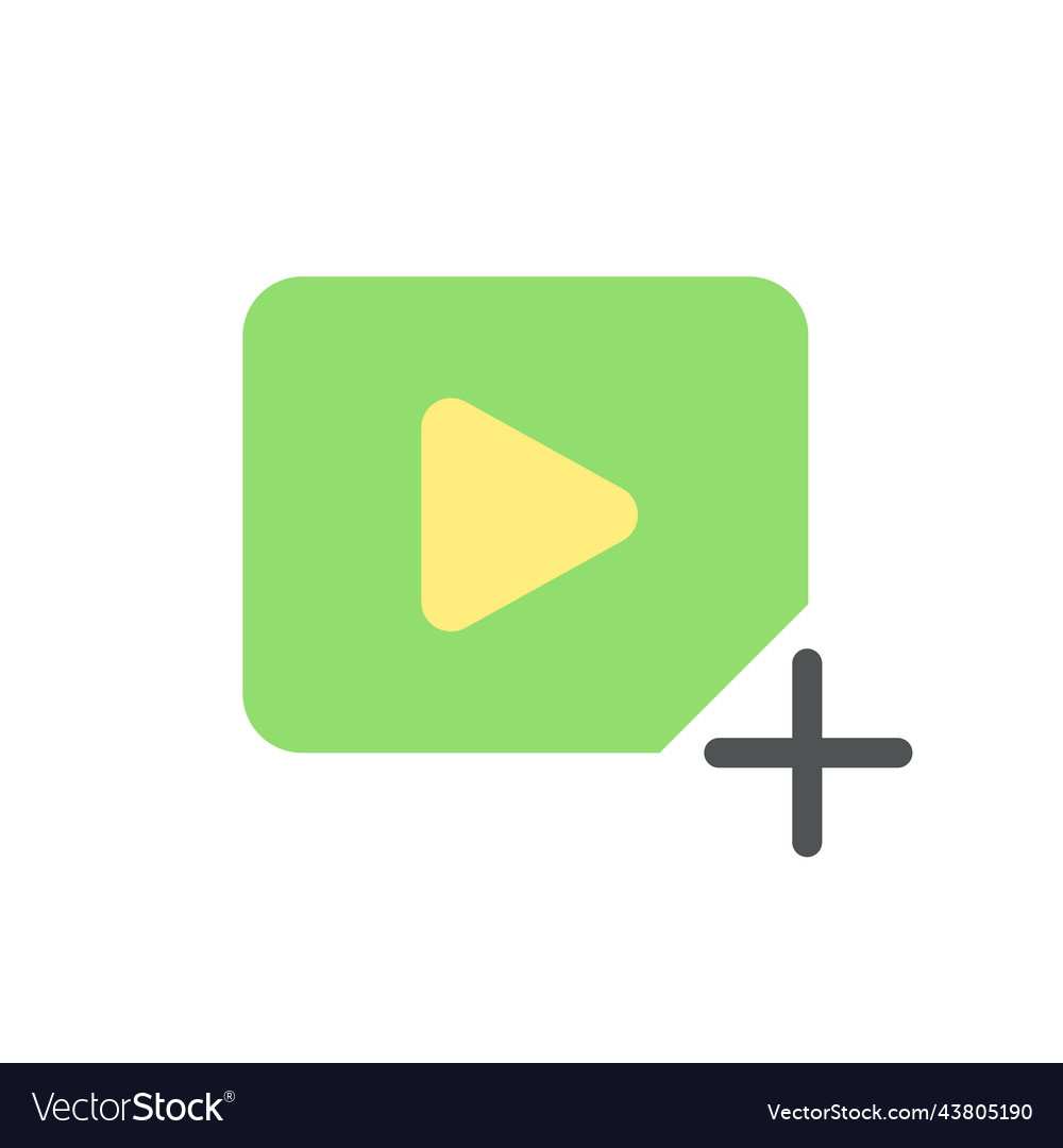 Add video file flat color ui icon