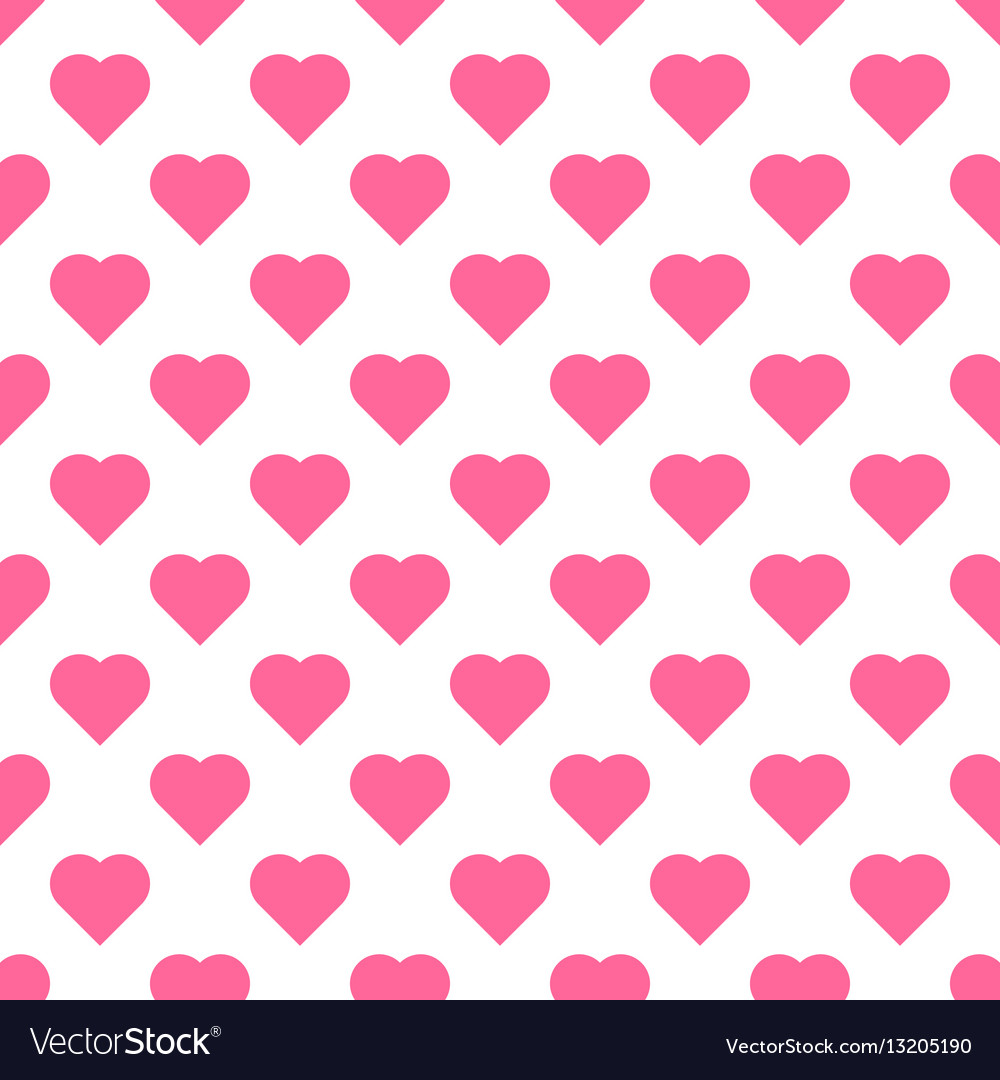 Beautiful Seamless Pattern With Pink Hearts Vector Image 9240