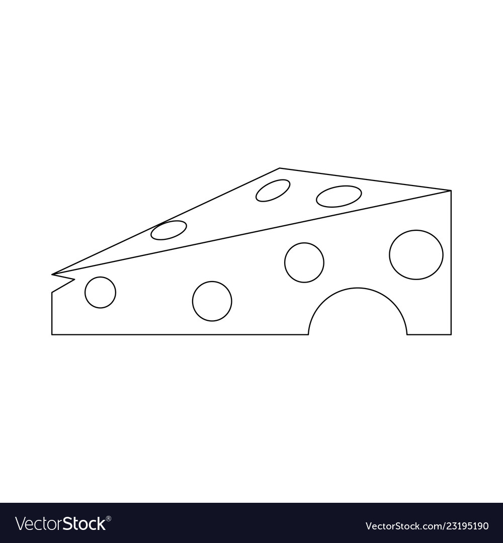 Cheese dairy food in black and white Royalty Free Vector