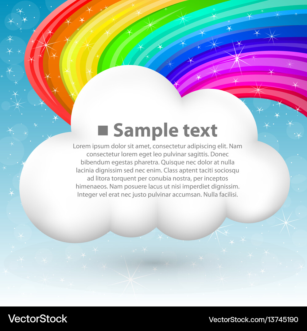 Cloud with rainbow Royalty Free Vector Image - VectorStock