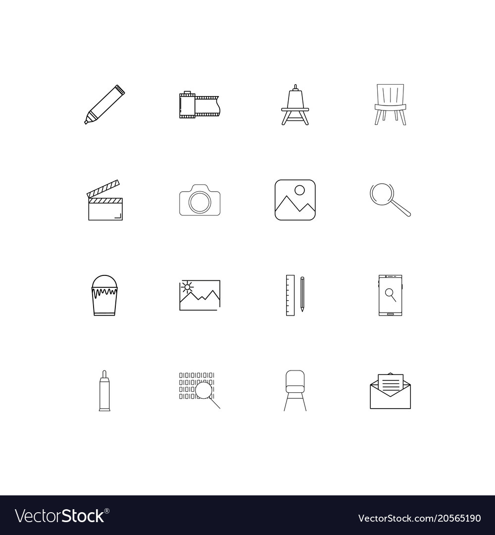 Creative process and design simple linear icons