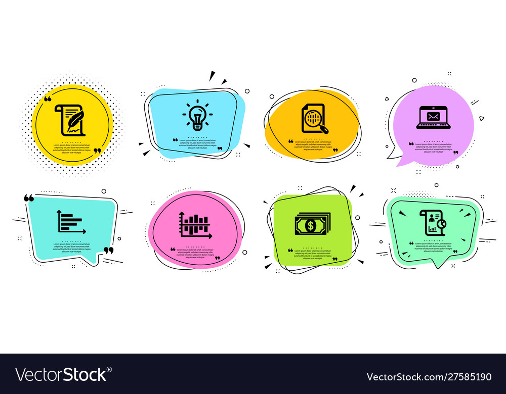 E-mail payment and analytics chart icons set vector image E-mail payment and analytics chart icons set