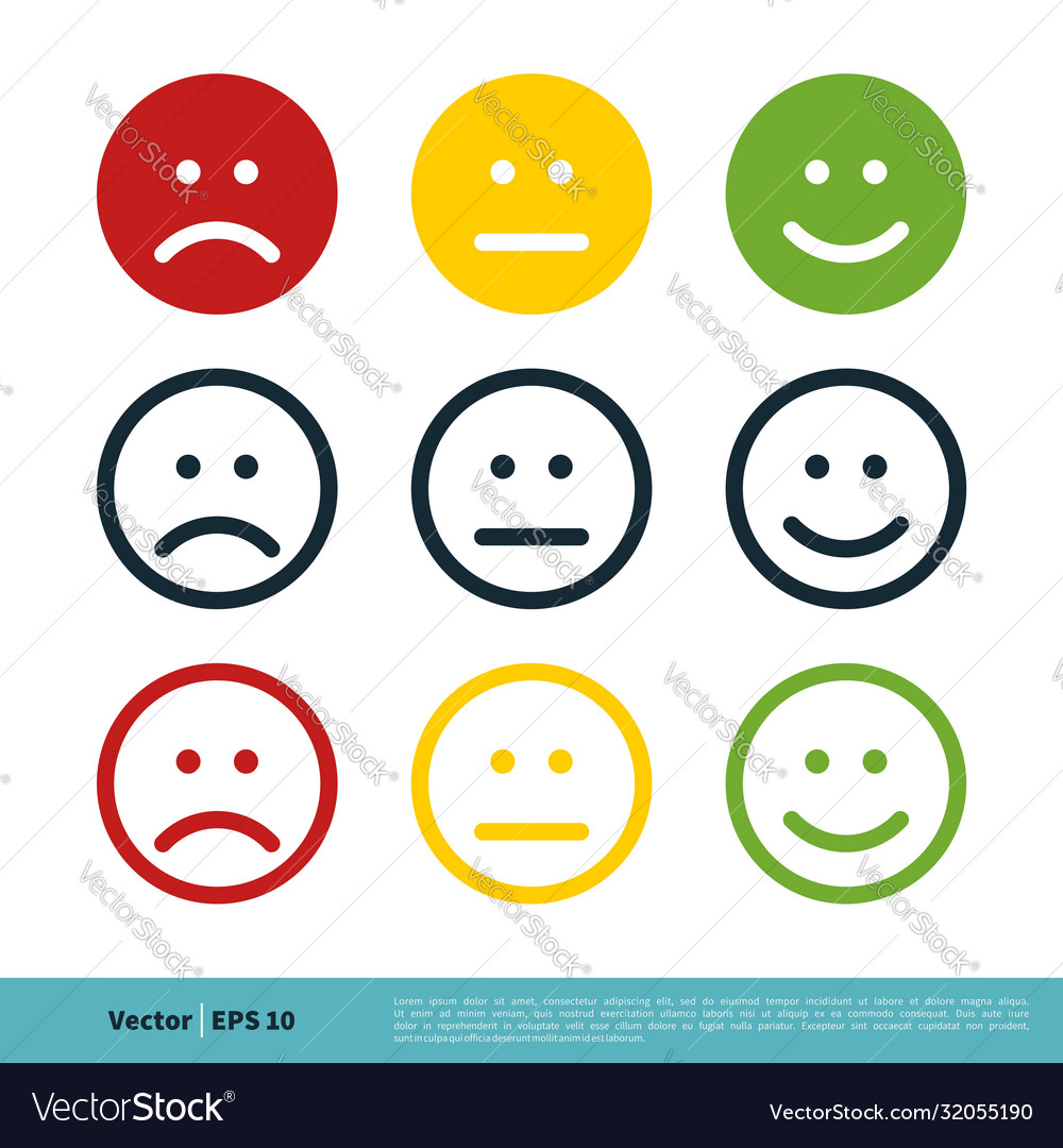 Emoticon circle colorful set icon logo template