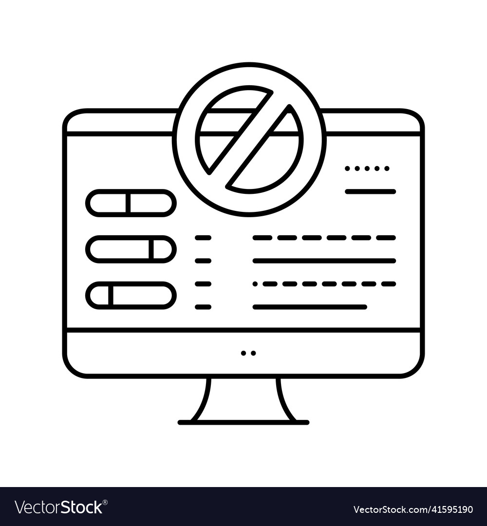 Fixing computer errors line icon vector image Fixing computer errors line icon