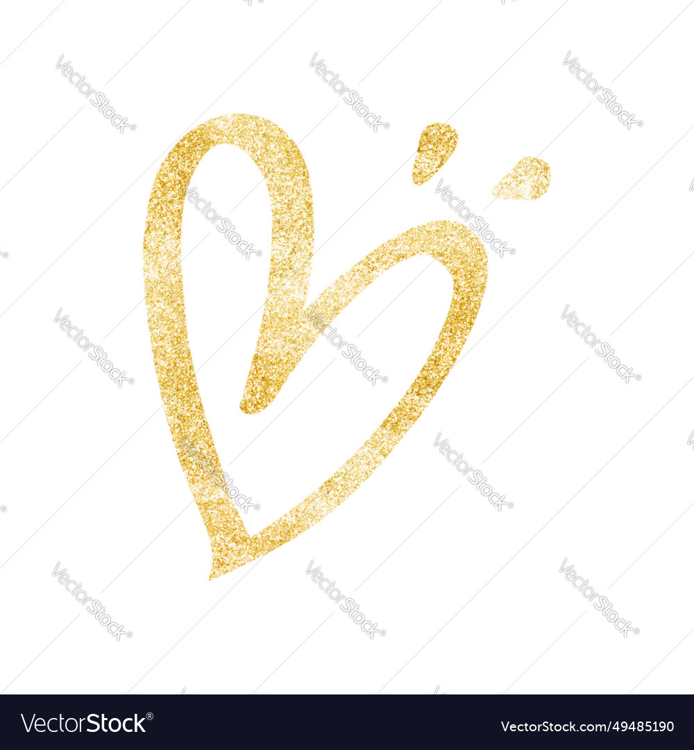 Happy valentine day with gold glitter outline