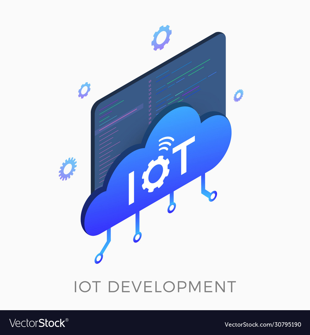 Iot development isometric icon concept Royalty Free Vector