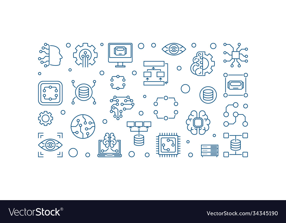 Machine learning concept outline horizontal