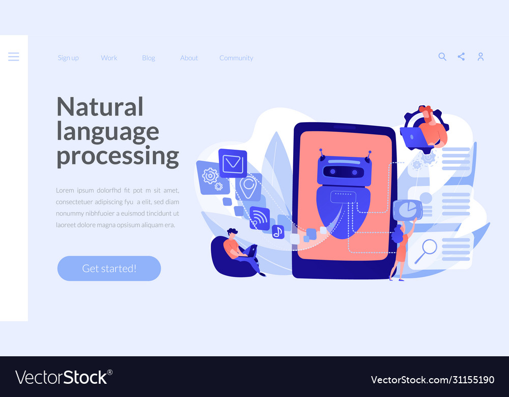 Natural language processing concept landing page vector image Natural language processing concept landing page