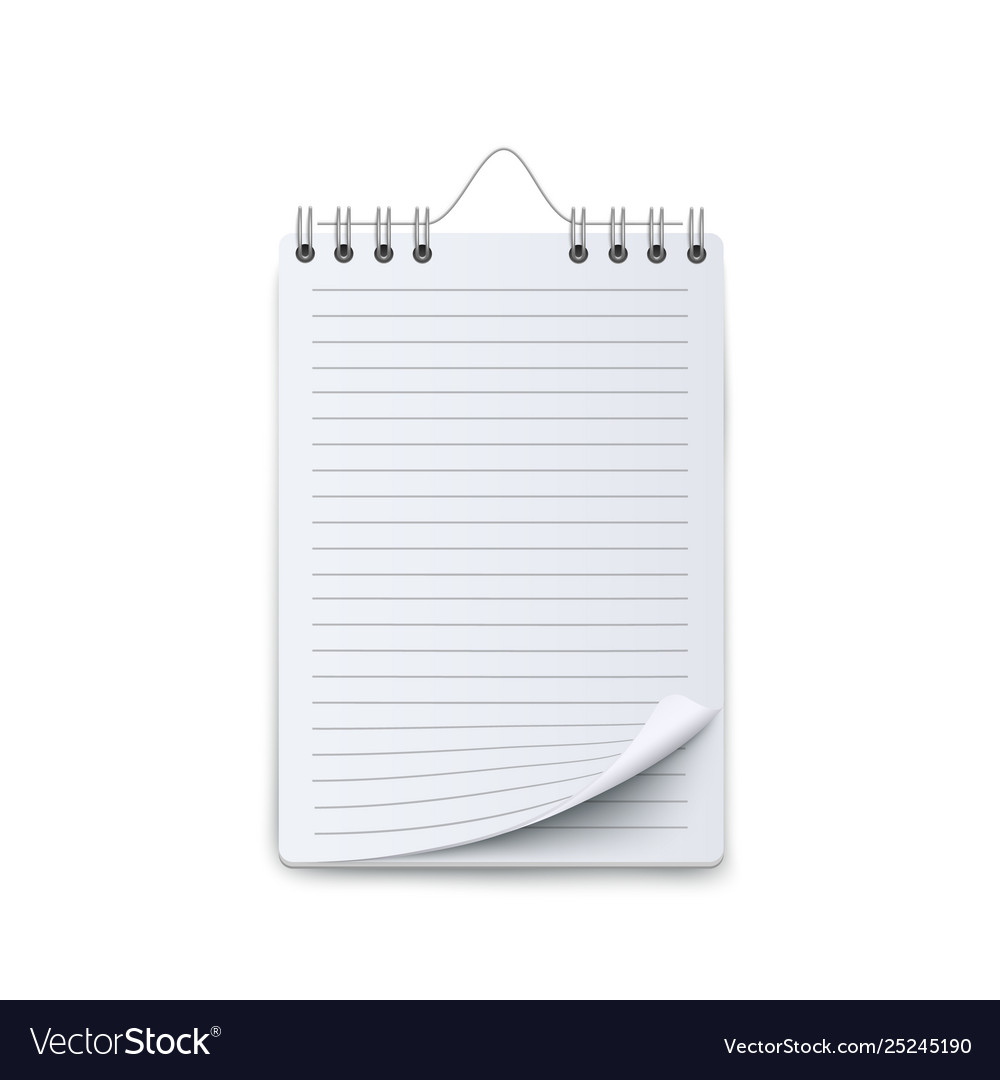 Notebook or calendar sheet blank mockup 3d flat