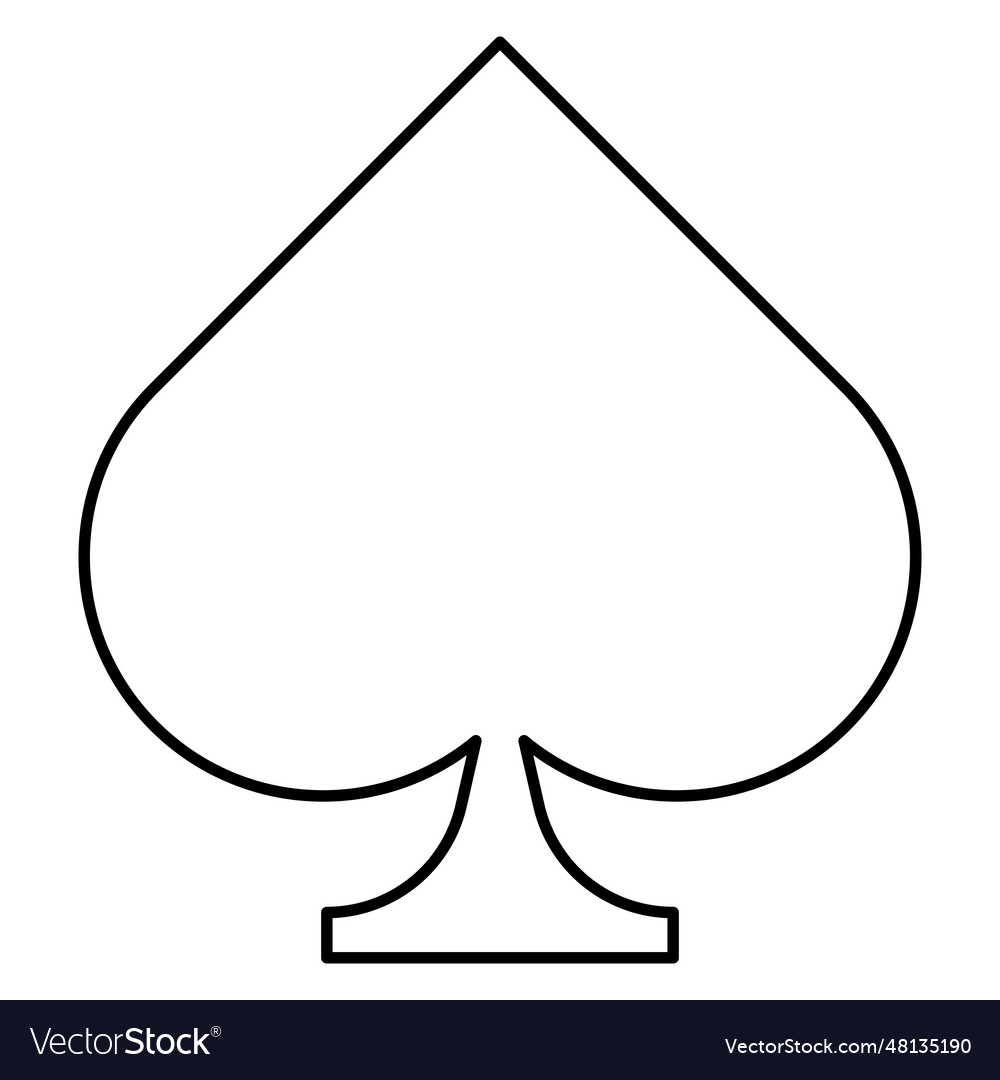 Playing card spade suit line icon Royalty Free Vector Image