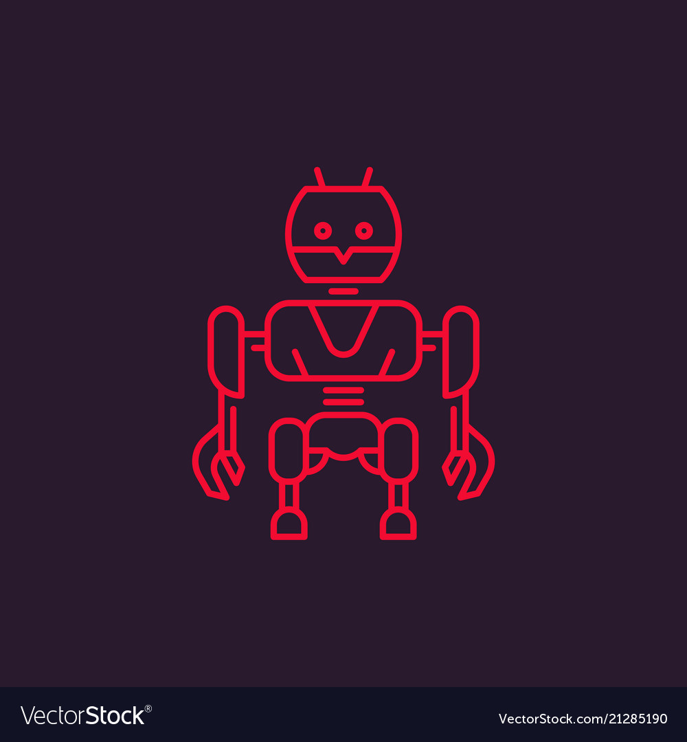 Robot linear style vector image Robot linear style