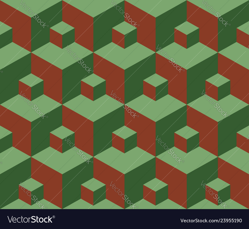 Seamless pattern 3d cube vector image Seamless pattern 3d cube