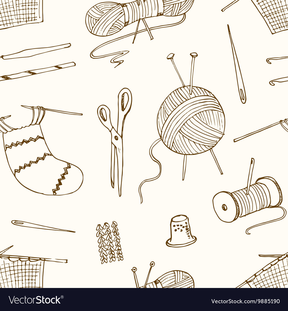 Seamless pattern for sewing knitting crafts Vector Image