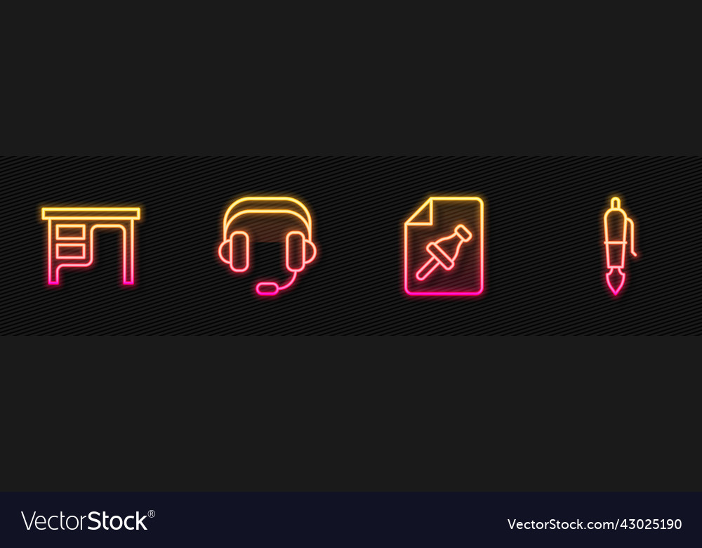 Set line note paper with push button office desk vector image Set line note paper with push button office desk