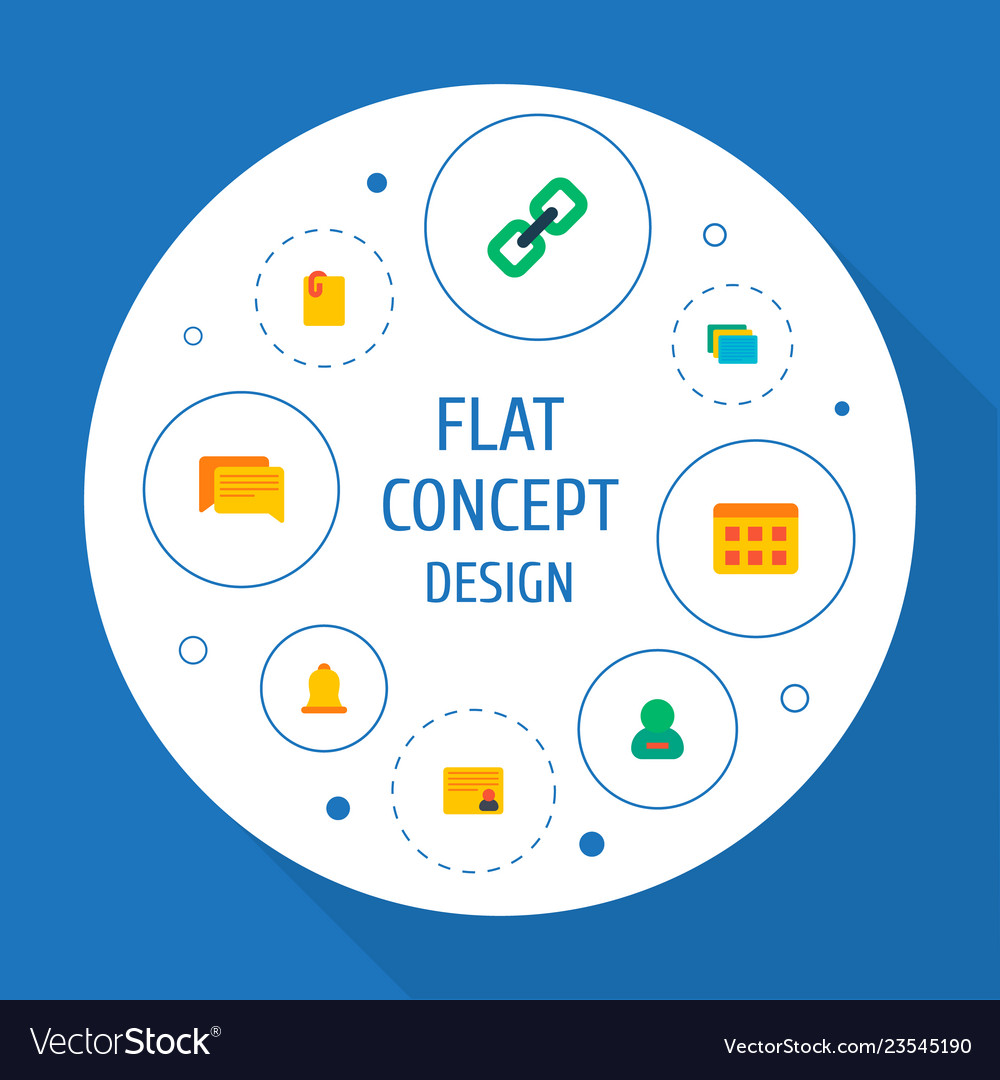 Set of project icons flat style symbols with add vector image Set of project icons flat style symbols with add