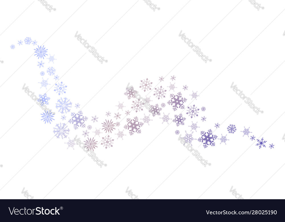Snowflake wave element isolated on white vector image Snowflake wave element isolated on white