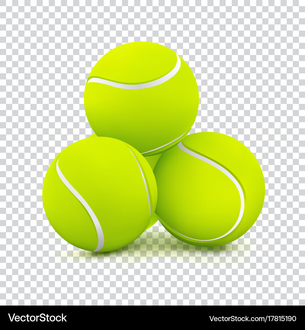 Tennis balls on transparent background Royalty Free Vector