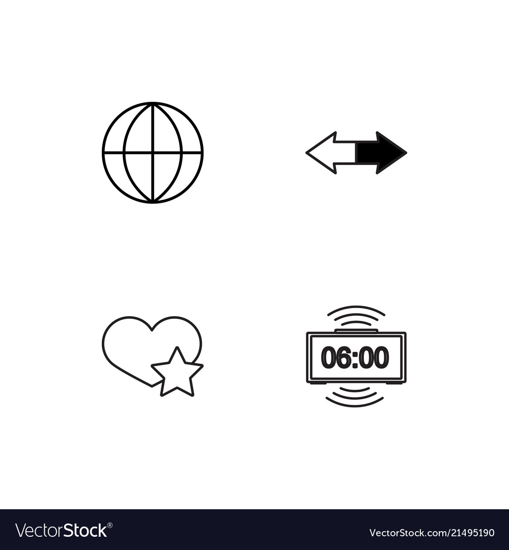 Time linear icons set simple outline