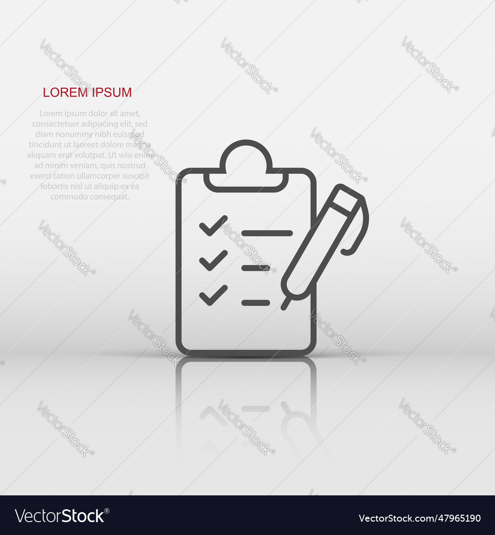 To do list icon in flat style document checklist vector image To do list icon in flat style document checklist