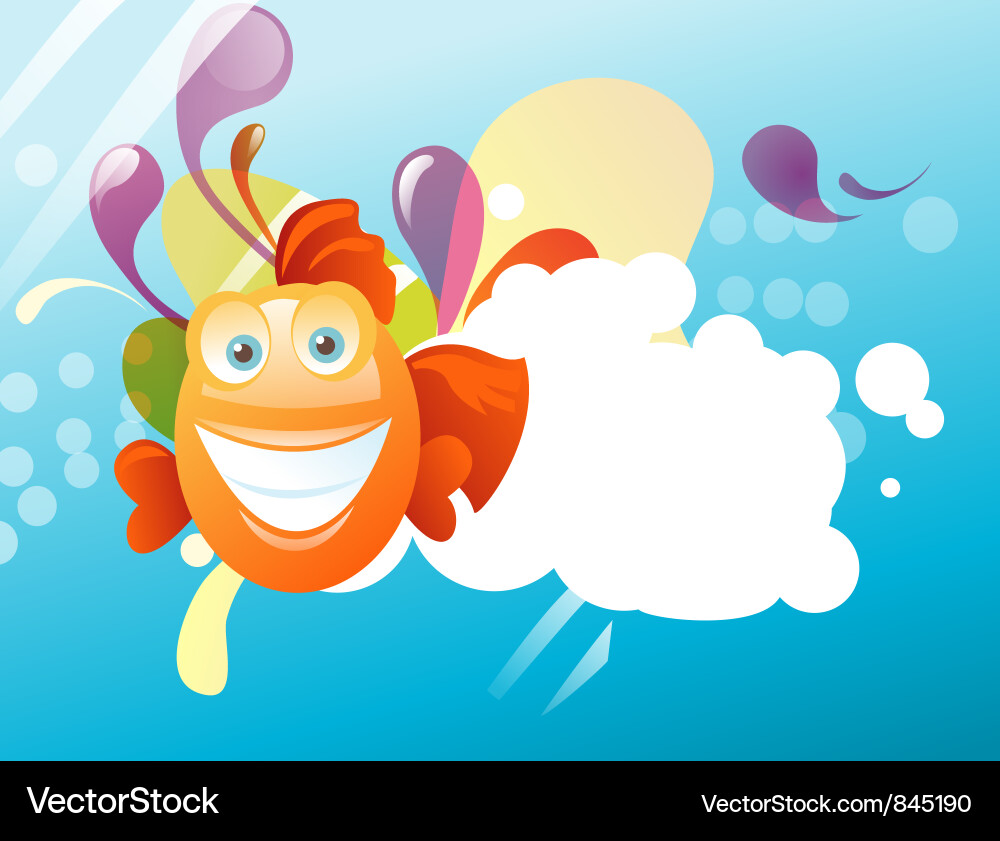 Underwater Happy Fish Background Royalty Free Vector Image