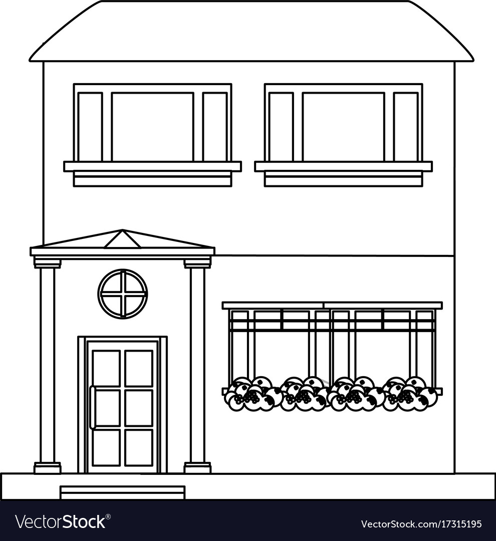 Classic family house or home icon image Royalty Free Vector