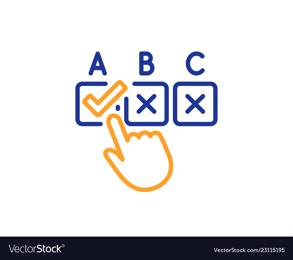 Correct checkbox line icon select answer sign vector image Correct checkbox line icon select answer sign