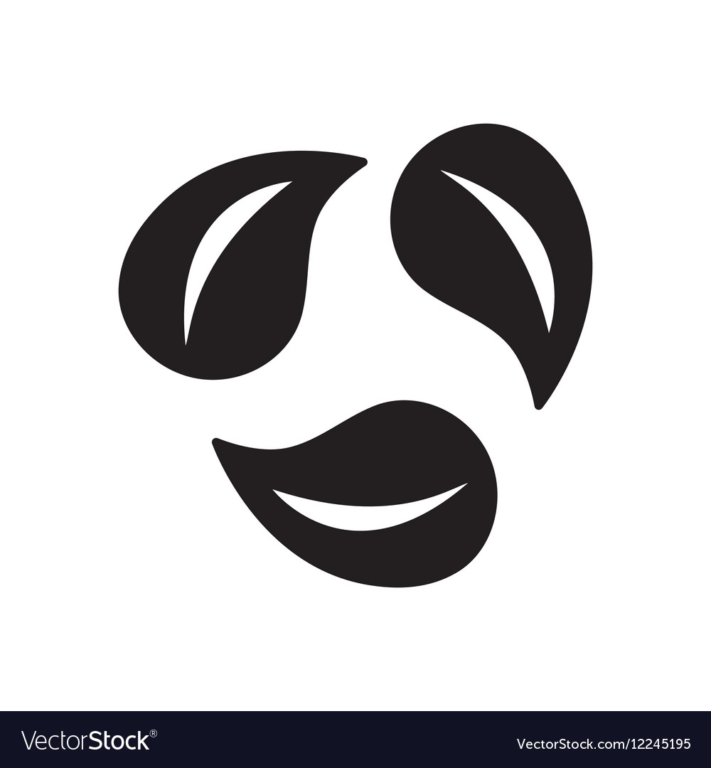 Flat icon in black and white leaves