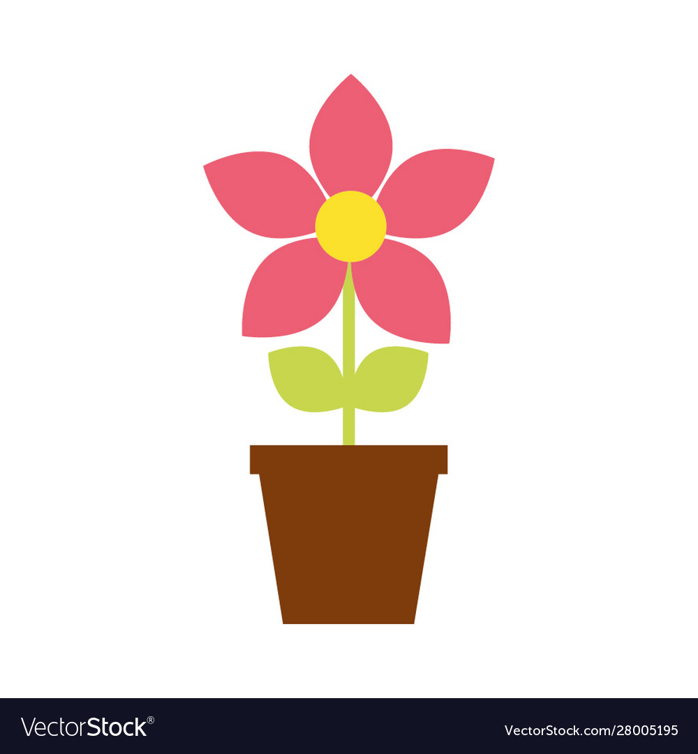 Flower garden in ceramic pot Royalty Free Vector Image