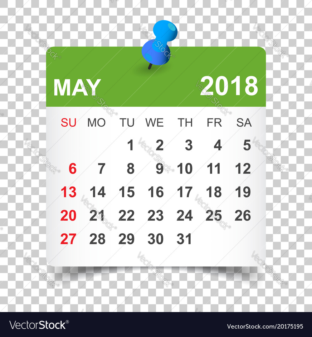 Mai 2018 Kalender Aufkleber Design