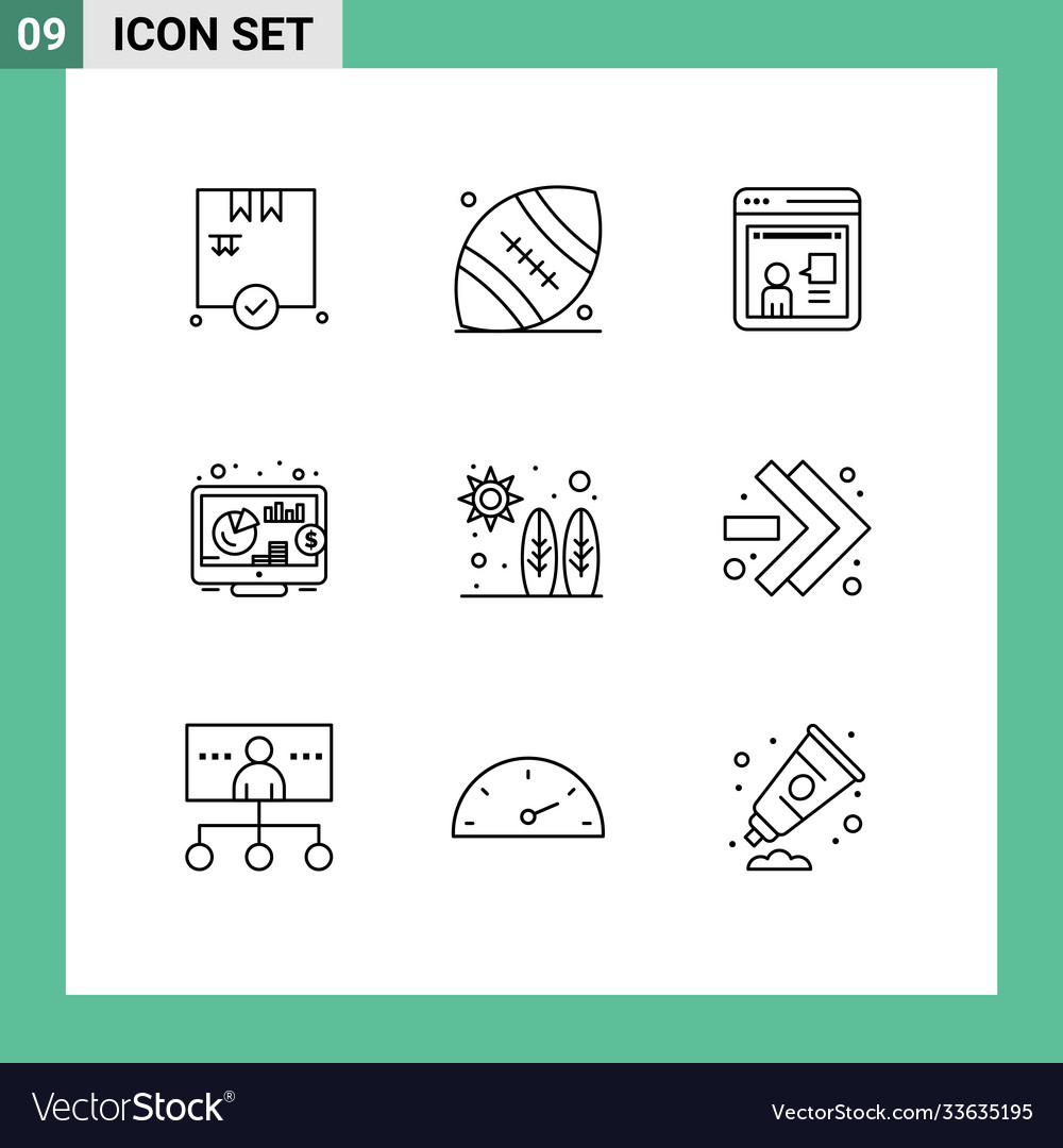 Outline pack 9 universal symbols wave