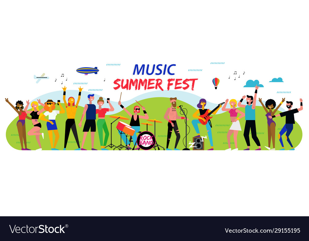 Poster for music summer festival open-air vector image Poster for music summer festival open-air